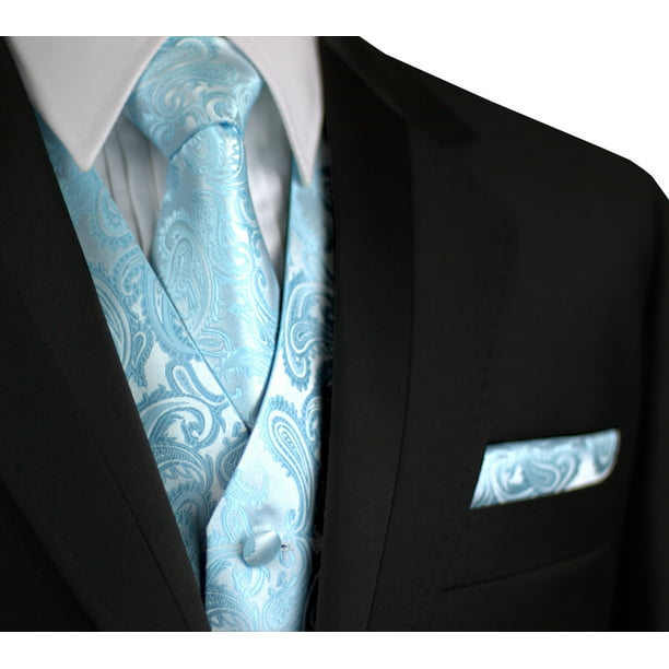 Dress Cruise Wedding Men's Satin Formal Tuxedo Vest Tie & Hankie Set Prom 